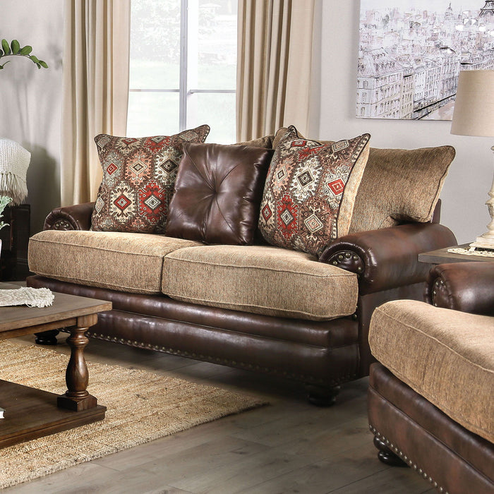 Fletcher - Loveseat - Brown / Tan - Simple Home Plus