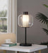 Ingrid - Glass Shade Bedside Table Lamp - Black - Simple Home Plus