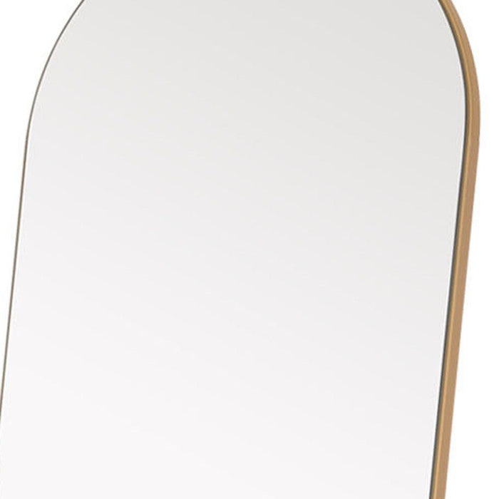 Narrow Arched Wooden Mirror - Gold