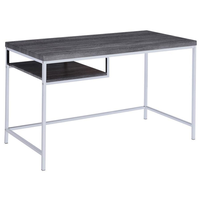 Kravitz - Rectangular Writing Desk - Weathered Gray And Chrome - Simple Home Plus