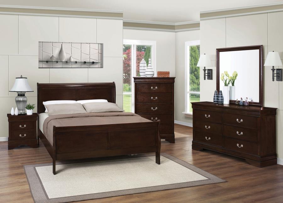 Louis Philippe - Panel Sleigh Bed - Simple Home Plus