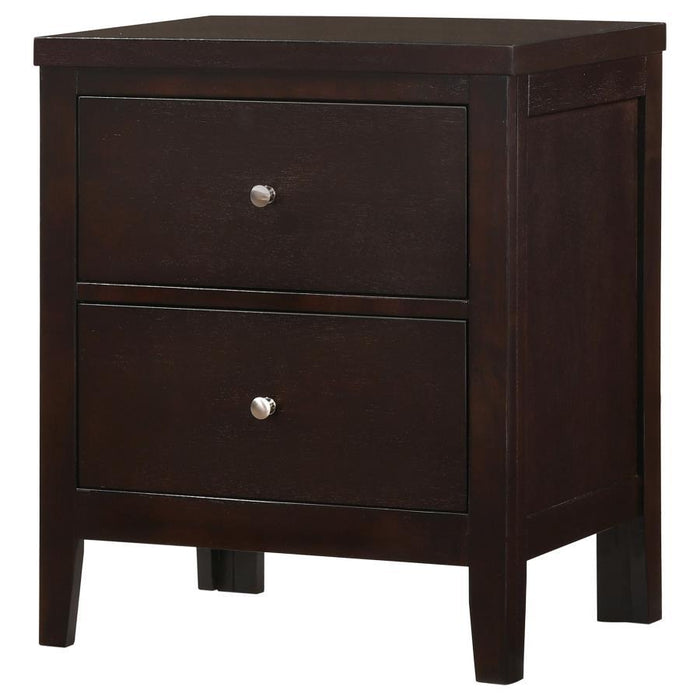 Carlton - 2-Drawer Rectangular Nightstand - Cappuccino - Simple Home Plus