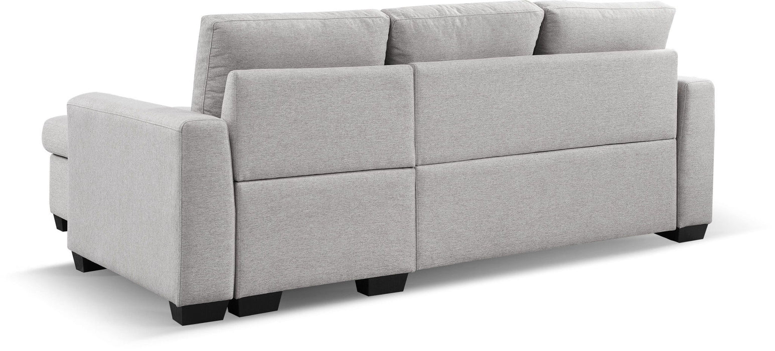 Polyester Blend Convertible Futon Sleeper Sofa With Black Legs - Light Gray