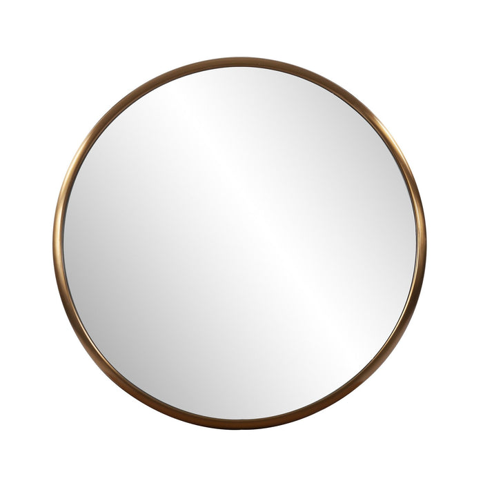 20" Round Metal Framed Accent Mirror - Antiqued Brass