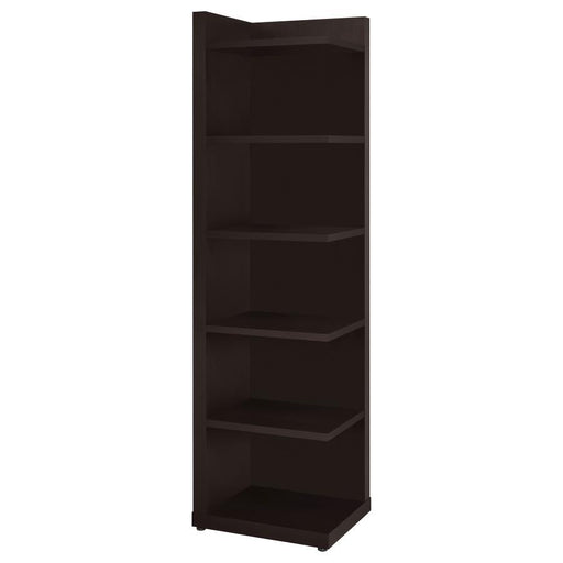 Alder - 6-Tier Corner Bookcase - Cappuccino - Simple Home Plus