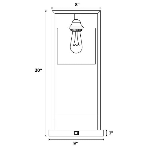 Shoto - Glass Shade Table Lamp - Black - Simple Home Plus