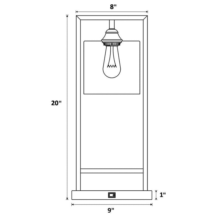 Shoto - Glass Shade Table Lamp - Black - Simple Home Plus