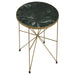 Eliska - Round Accent Table With Marble Top Green And Antique Gold - Simple Home Plus