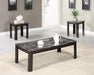 Rhodes - 3 Piece Faux-Marble Top Occasional Table Set - Black - Simple Home Plus