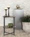 Axel - Round Accent Table With Open Shelf - Natural And Gunmetal - Simple Home Plus