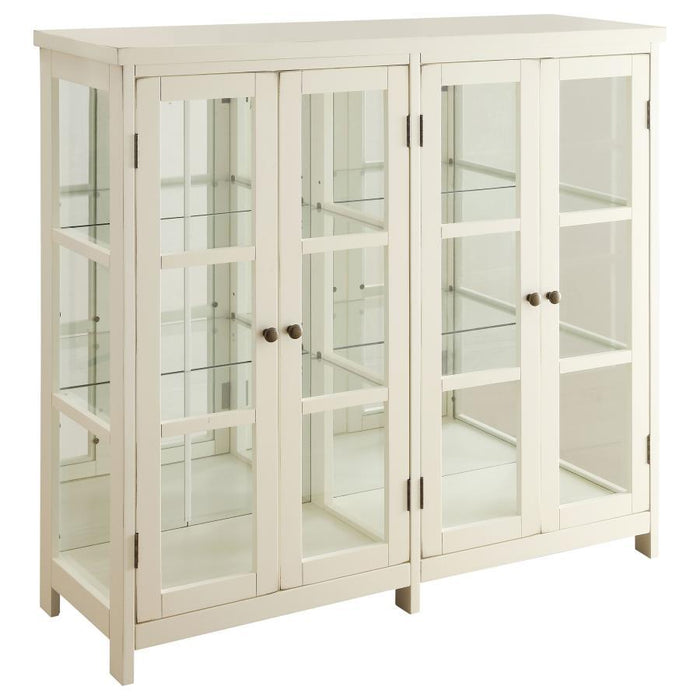 Sable - 4-Door Display Accent Cabinet - White - Simple Home Plus