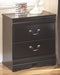 Huey - Black - Two Drawer Night Stand - Simple Home Plus