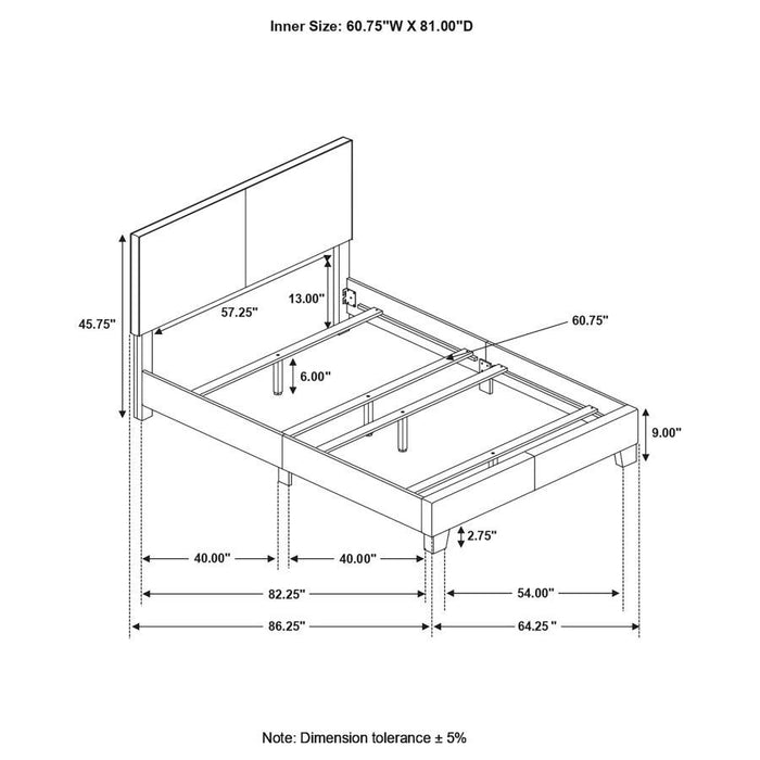 Dorian - Upholstered Bed - Simple Home Plus