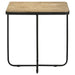 Elyna - Square Accent Table - Travertine And Black - Simple Home Plus