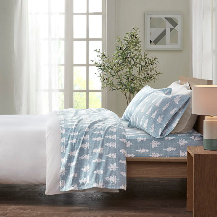 King Cozy 100% Printed Sheet Set - Blue Forest