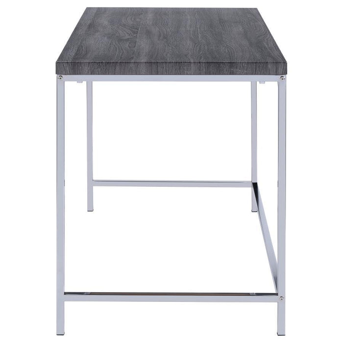 Kravitz - Rectangular Writing Desk - Weathered Gray And Chrome - Simple Home Plus