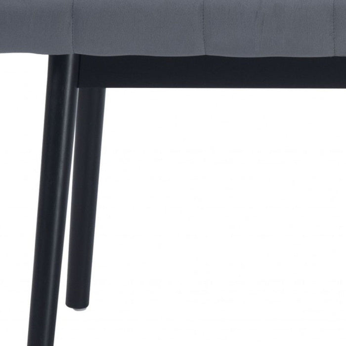 Velvet Upholstered Bench - Black / Gray