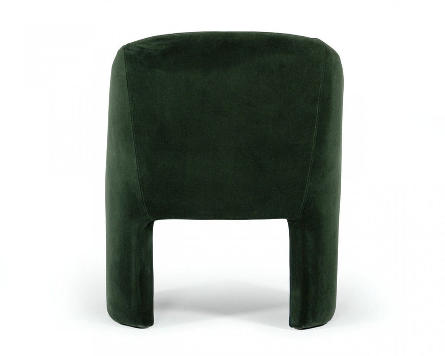 Velvet Modern Curvilinear Dining Chair - Dark Green