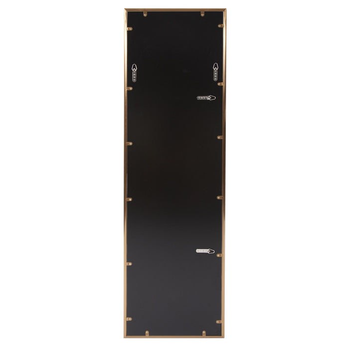 Antiqued Rectangular Full Length Wall Mirror - Brushed Brass