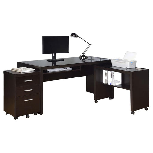 Skeena - 3 Piece Home Office Set - Cappuccino - Simple Home Plus