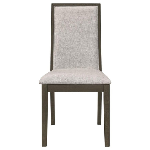 Kelly - Upholstered Solid Back Dining Side Chair (Set of 2) - Beige And Dark Gray - Simple Home Plus