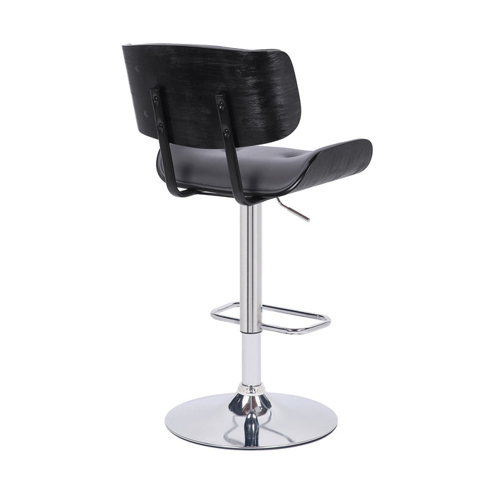 46" Swivel Adjustable Height Bar Chair - Gray / Silver