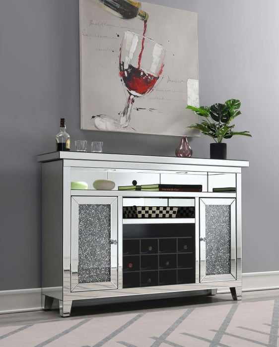 Melinda - 2-Door Wine Cabinet With Lighting Mirror - Simple Home Plus