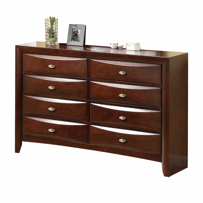 Wood Finish Dresser With 8 Drawers - Espresso