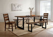 Dulce - Dining Table - Walnut / Black - Simple Home Plus