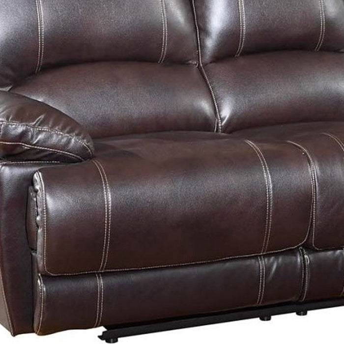 Microfiber Reclining Sofa With Black Legs - Brown