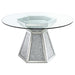 Quinn - Hexagon Pedestal Glass Top Dining Table - Mirror - Simple Home Plus