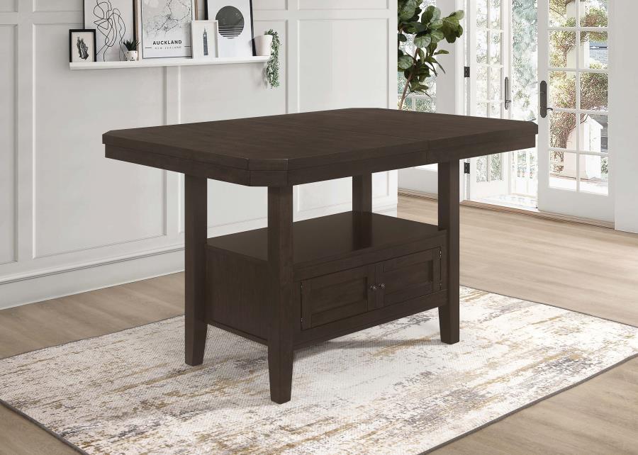 Prentiss - Rectangular Counter Height Table With Butterfly Leaf - Cappuccino - Simple Home Plus