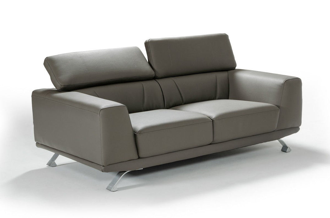 Three Piece Faux Leather Six Person Seating Set - Dark Gray