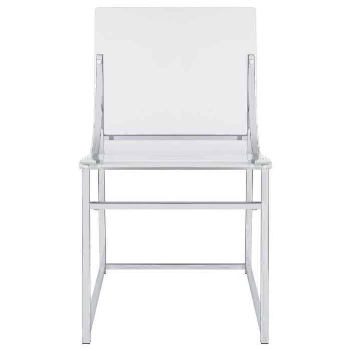 Acrylic - Dining Side Chair (Set of 2) - Clear And Chrome - Simple Home Plus