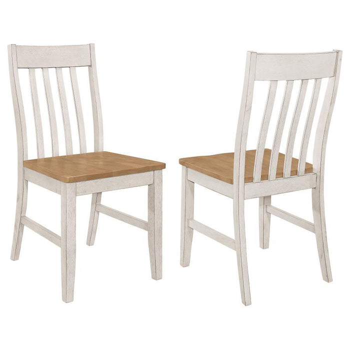 Kirby - Slat Back Side Chair (Set of 2) - Natural And Rustic Off White - Simple Home Plus