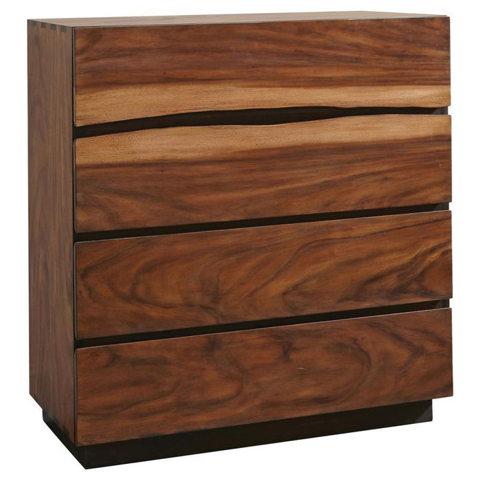 Winslow - 4-Drawer Chest - Smokey Walnut And Coffee Bean - Simple Home Plus