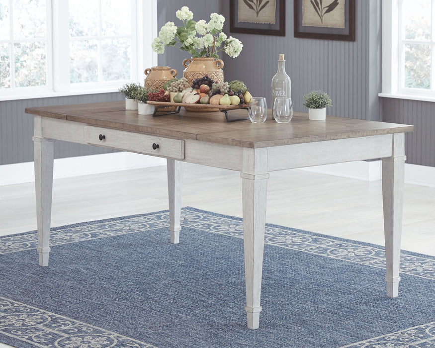 Skempton - White - Rect Drm Table W/Storage - Simple Home Plus