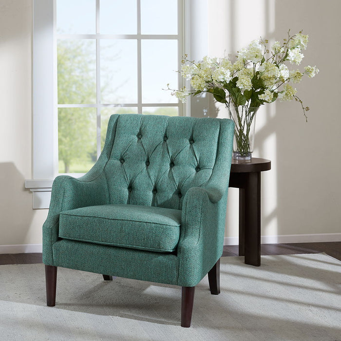 Qwen - Button Tufted Accent Chair - Teal