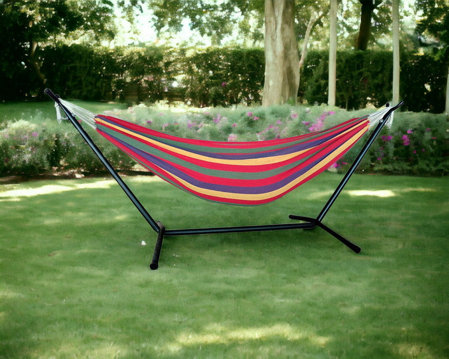 Regatta Stripe Two Person Hammock With Stand - Multi