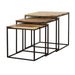 Belcourt - 3 Piece Square Nesting Tables - Natural And Black - Simple Home Plus