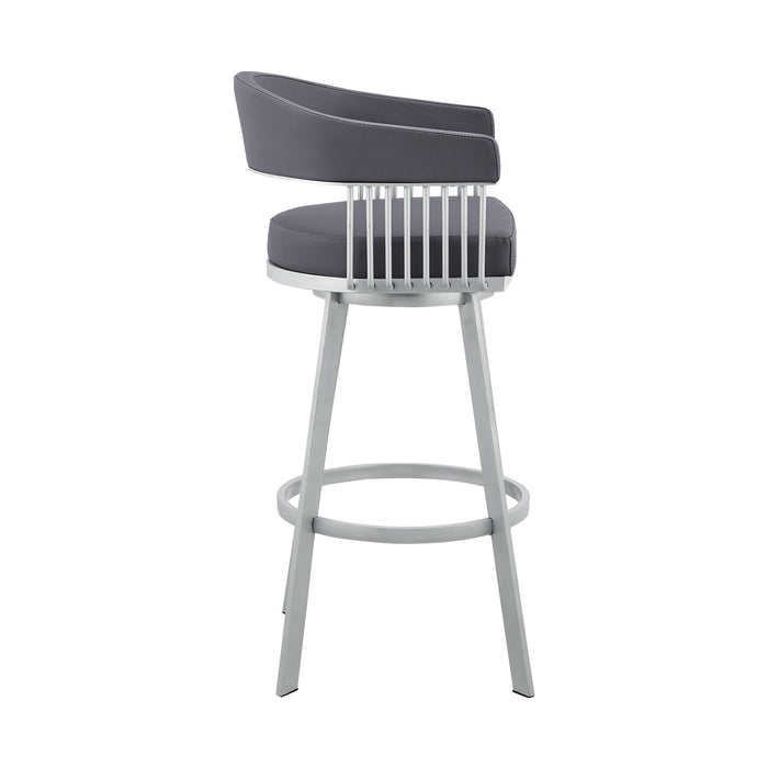 Swivel Low Back Counter Height Bar Chair - Slate Gray