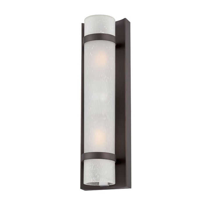 Two Glass Wall Sconce - Light Bronze / White