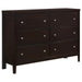 Carlton - 6-Drawer Rectangular Dresser - Cappuccino - Simple Home Plus