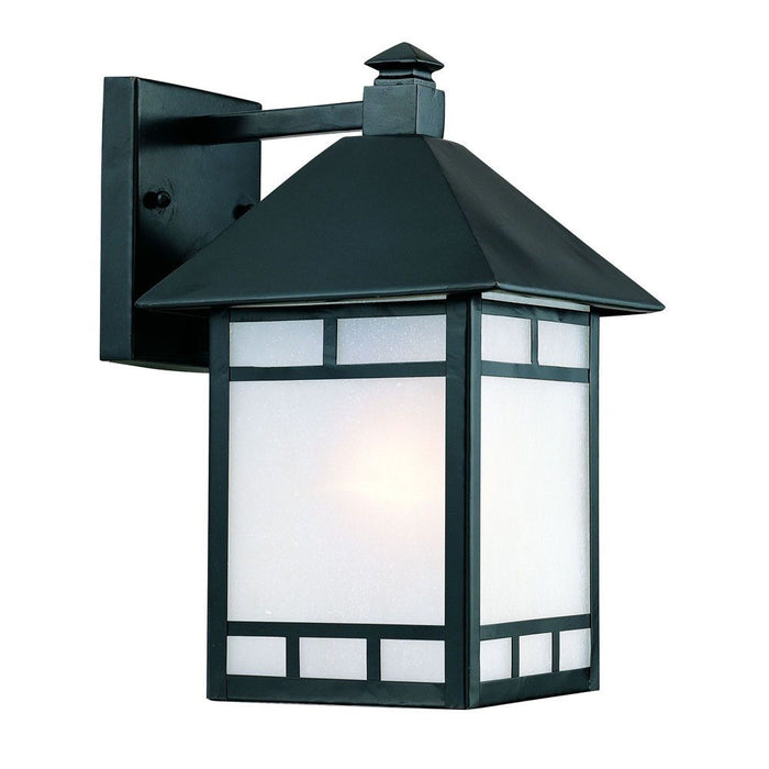 Frosted Glass Lantern Wall Light - Matte Black