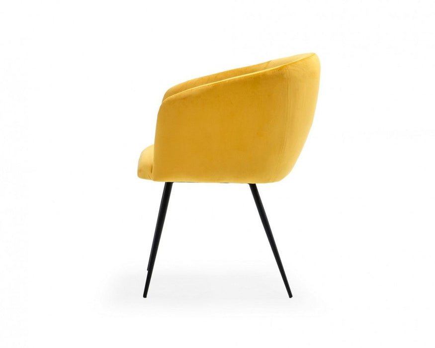 Velvet Modern Dining Chair - Yellow