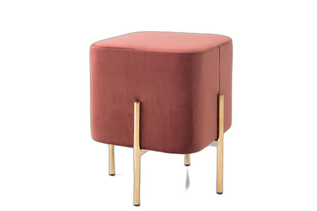 Velvet Cube Ottoman - Copper / Gold