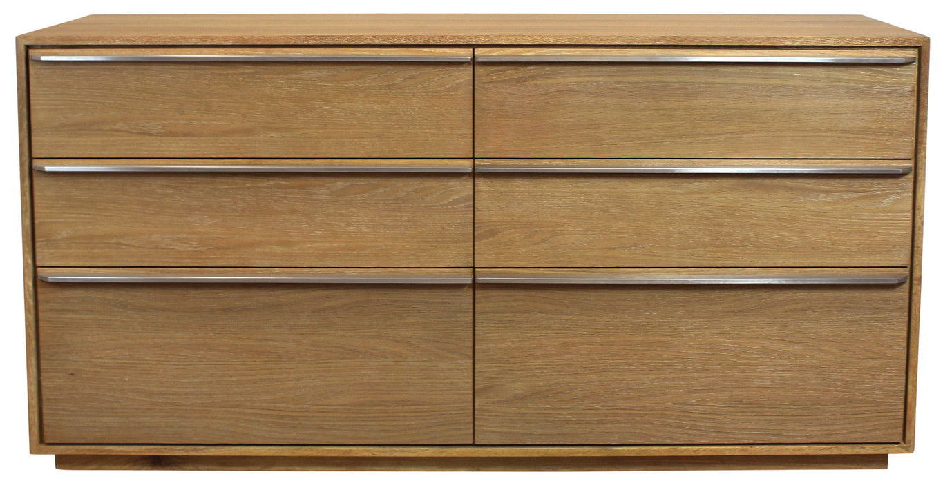 Six Drawer Double Dresser - Natural