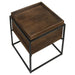 Ondrej - Square Accent Table With Removable Top Tray - Dark Brown And Gunmetal - Simple Home Plus