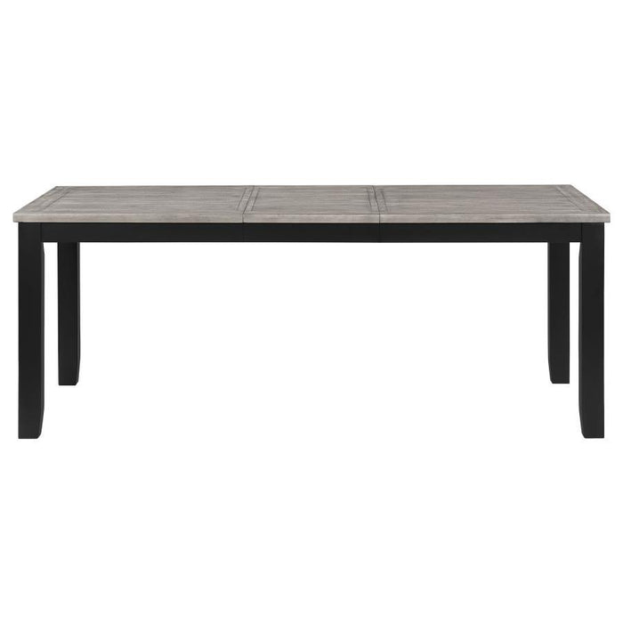 Elodie - Rectangular Dining Table With Extension Leaf - Gray And Black - Simple Home Plus