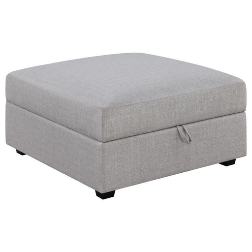 Cambria - Upholstered Square Storage Ottoman - Gray - Simple Home Plus